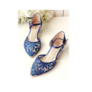 Ladies Party Navy Blue Flat Shoes