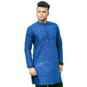 BLUE COTTON CASUAL PANJABI