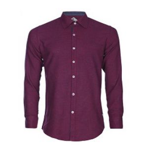 MAROON COTTON CASUAL LONG SLEEVE SHIRT