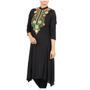 Womens Ethnic Top Z BLACK