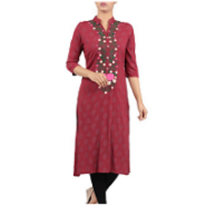 Embroidered Ethnic Frock MAROON