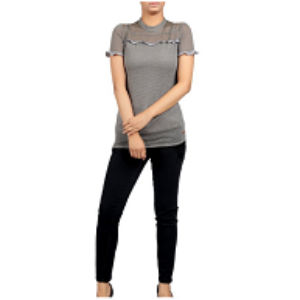 Womens KNIT FASHION TOP GREY