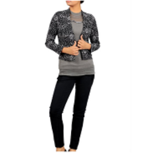 Double site use Womens Bolero Top BLACK PRINTED