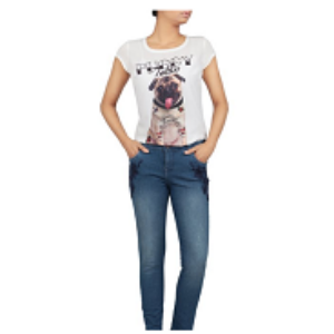 Womens Embroidered Denim BLUE