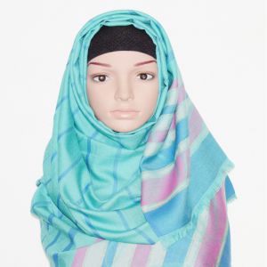 Blue Stripe Silk Hijab Price BD | Blue Stripe Silk Hijab