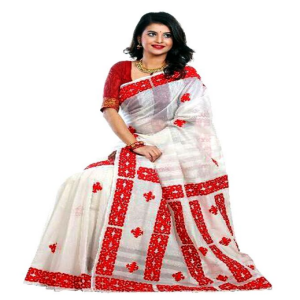 Red And White Silk Saree Price BD | Silk Saree