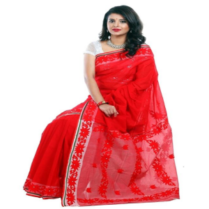 Red Cotton Saree Price BD | Red Cotton Saree