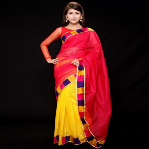 Silk Saree Price BD | Red And Yellow Silk Saree