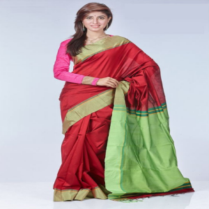 Maroon Tosor Silk Saree  Price BD | Maroon Tosor Silk Saree