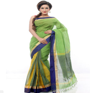 Green Tant Cotton Saree Price BD | Green Tant Cotton Saree