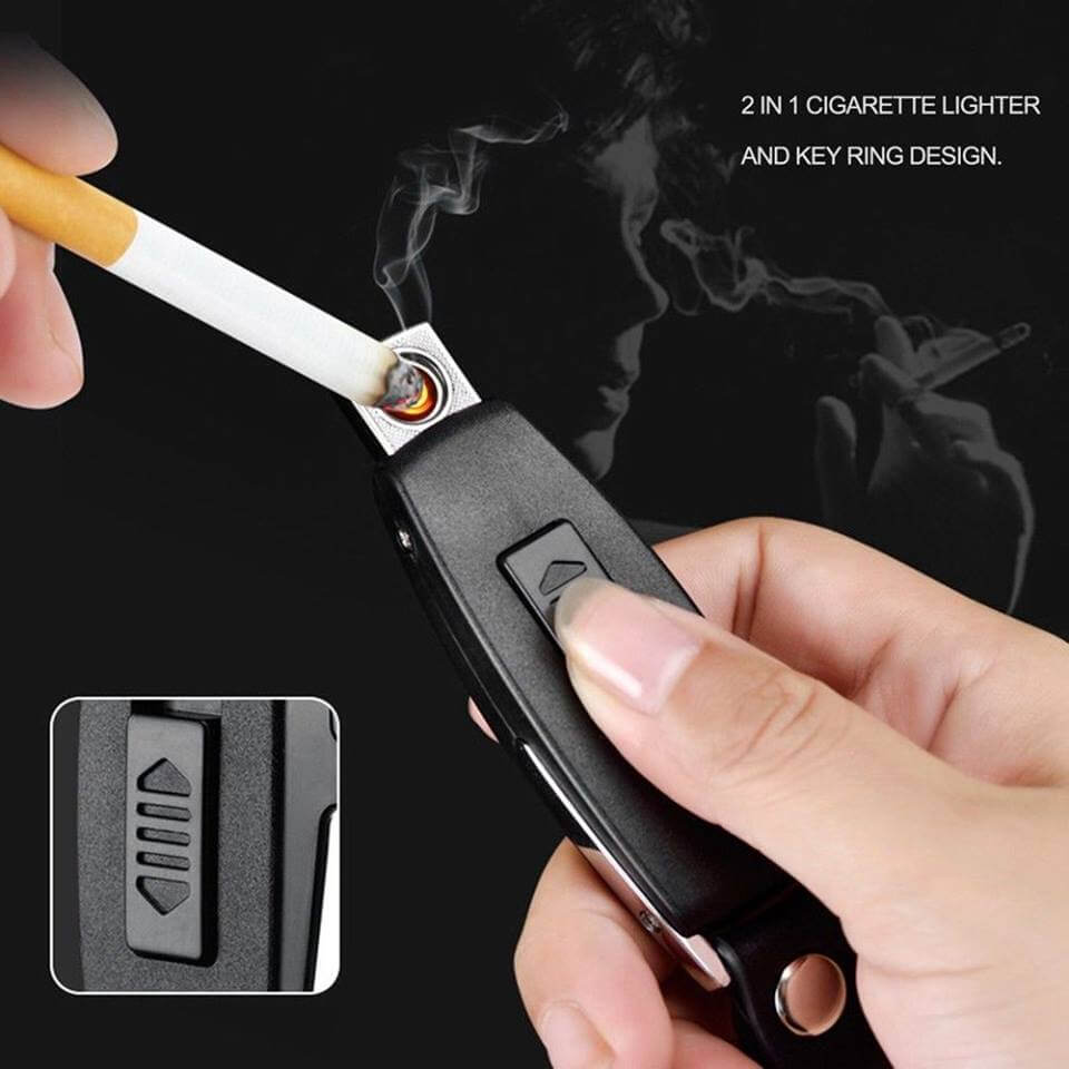 Rechargeable Electronic USB Lighter With Key Ring