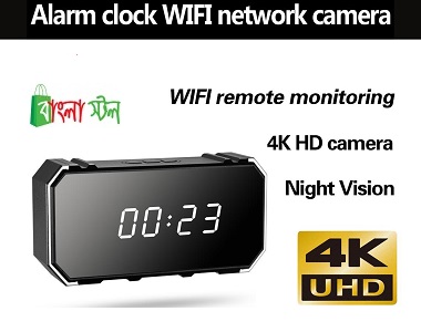 4K Wifi Invisible Spy Camera Alarm Clock Night Vision Motion Detection