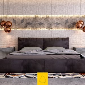 Venetian Modern Bedroom With Brilliant Accent Walls