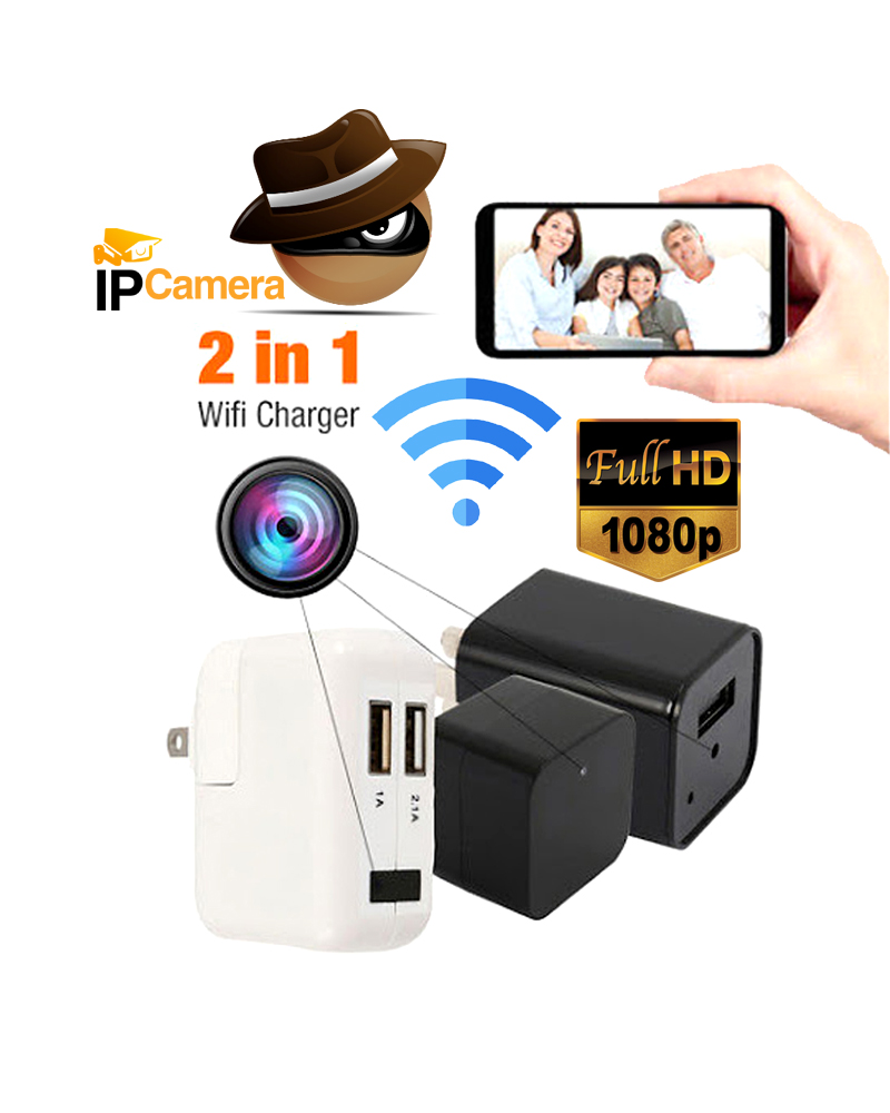 Spy Camera Full HD Wifi IP Camera Charger Adapter with Voice with Video Recorder